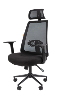 Компьютерное кресло CHAIRMAN 535 BLACK Сетчатый акрил черный / Полиэстер черный в Магадане - предосмотр 3