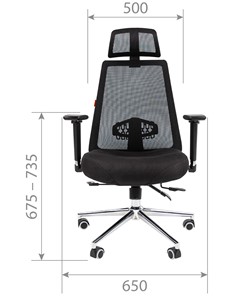 Компьютерное кресло CHAIRMAN 535 LUX сетчатый акрил черный / полиэстер черный в Магадане - предосмотр 4