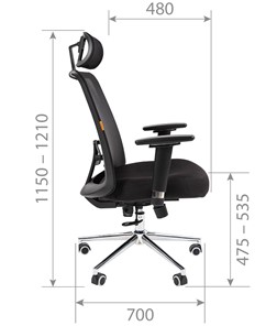 Компьютерное кресло CHAIRMAN 535 LUX сетчатый акрил черный / полиэстер черный в Магадане - предосмотр 5