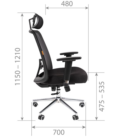 Компьютерное кресло CHAIRMAN 535 LUX сетчатый акрил черный / полиэстер черный в Магадане - изображение 5