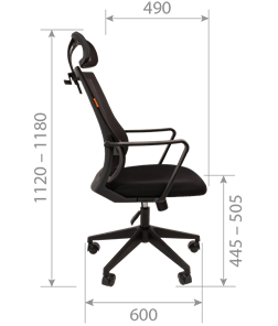 Офисное кресло CHAIRMAN 545 сетка/ткань черный в Магадане - предосмотр 4