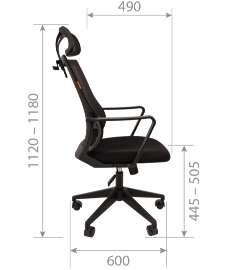 Офисное кресло CHAIRMAN 545 сетка/ткань черный в Магадане - изображение 4