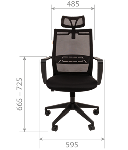 Офисное кресло CHAIRMAN 545 сетка/ткань черный в Магадане - предосмотр 3