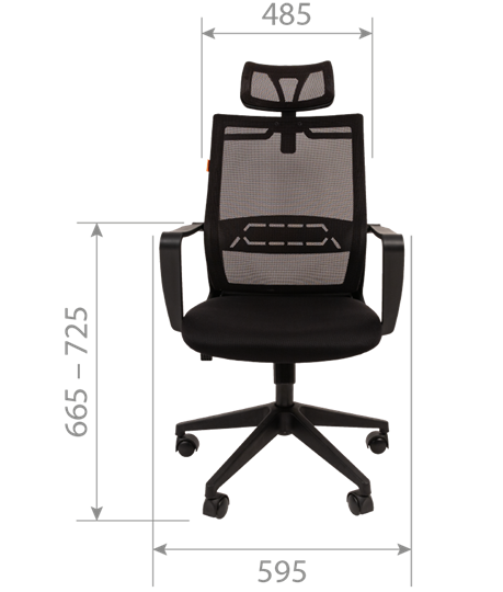 Компьютерное кресло CHAIRMAN 545 сетка/ткань серый в Магадане - изображение 1