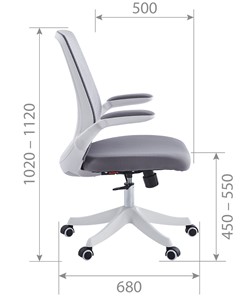 Кресло офисное CHAIRMAN 565, сетчатый акрил серый / полиэстер серый в Магадане - предосмотр 4