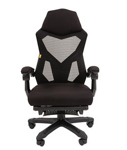 Кресло компьютерное CHAIRMAN 571 с подставкой для ног , Сетчатый акрил черный / Полиэстер черный в Магадане - предосмотр 1