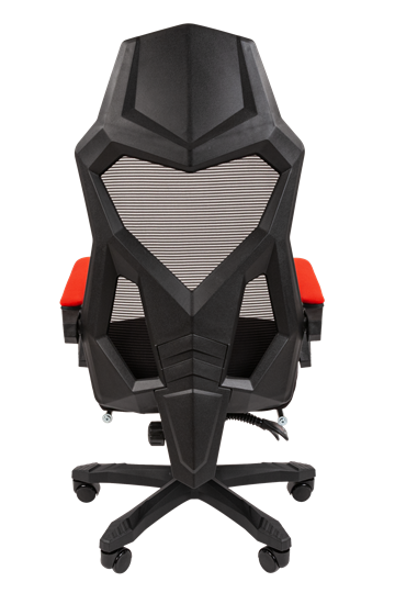 Кресло CHAIRMAN 571 с подставкой для ног , сетчатый акрил / полиэстер черный/красный в Магадане - изображение 4