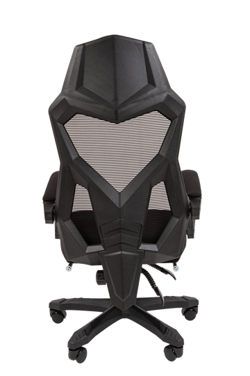 Кресло компьютерное CHAIRMAN 571 с подставкой для ног , Сетчатый акрил черный / Полиэстер черный в Магадане - изображение 4