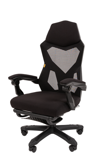 Кресло компьютерное CHAIRMAN 571 с подставкой для ног , Сетчатый акрил черный / Полиэстер черный в Магадане - изображение 5