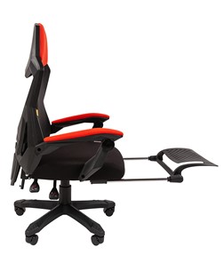 Кресло CHAIRMAN 571 с подставкой для ног , сетчатый акрил / полиэстер черный/красный в Магадане - предосмотр 3