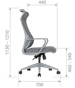 Кресло компьютерное CHAIRMAN 577, сетчатый акрил серый / полиэстер серый в Магадане - предосмотр 5