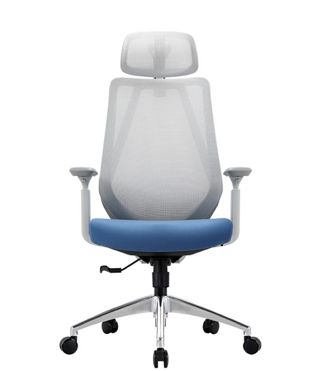 Офисное кресло CHAIRMAN 580 Сетчатый акрил белый / Полиэстер голубой в Магадане - изображение 1