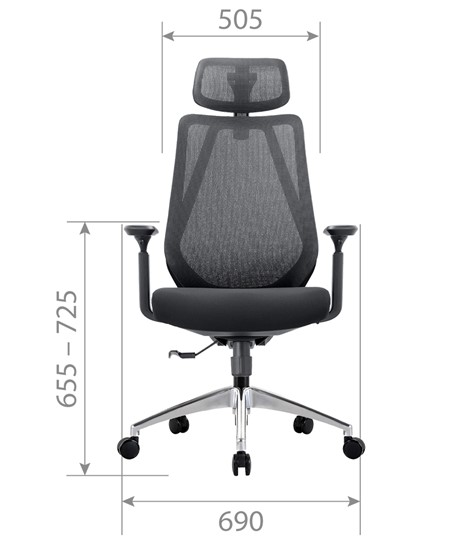 Офисное кресло CHAIRMAN 580 Сетчатый акрил серый / Полиэстер черный в Магадане - изображение 1