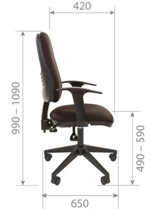 Кресло офисное CHAIRMAN 661 Ткань стандарт 15-13 серая в Магадане - предосмотр 4