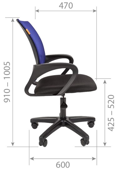 Офисное кресло CHAIRMAN 696 black LT, синий в Магадане - изображение 4
