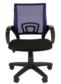 Кресло компьютерное CHAIRMAN 696 black Сетчатый акрил DW61 синий в Магадане - предосмотр 1