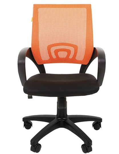 Кресло компьютерное CHAIRMAN 696 black Сетчатый акрил DW66 оранжевый в Магадане - изображение 4