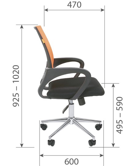 Офисное кресло CHAIRMAN 696 CHROME Сетка TW-04 (серый) в Магадане - изображение 4