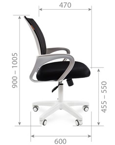 Кресло компьютерное CHAIRMAN 696 white, черный в Магадане - предосмотр 2