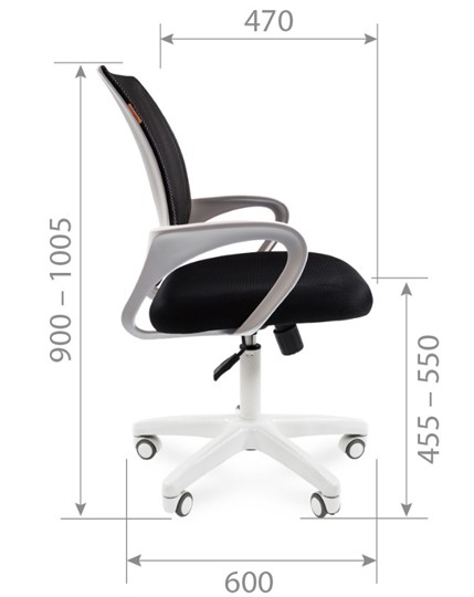 Кресло компьютерное CHAIRMAN 696 white, черный в Магадане - изображение 2