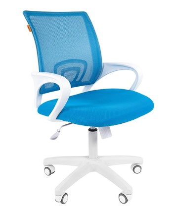 Кресло офисное CHAIRMAN 696 white, tw12-tw04 голубой в Магадане - изображение