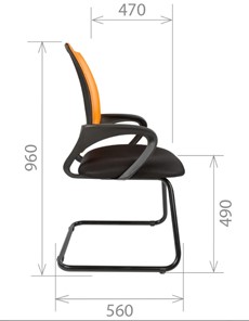 Офисное кресло CHAIRMAN 696V, TW-01, цвет черный в Магадане - предосмотр 3