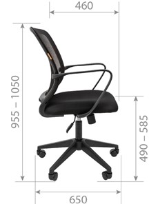 Кресло офисное CHAIRMAN 698 black, ткань, цвет черный в Магадане - предосмотр 2