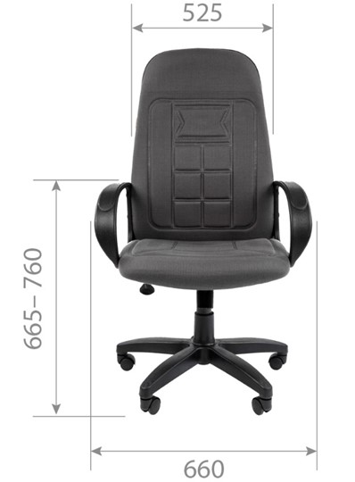 Кресло офисное CHAIRMAN 727 ткань ст., цвет серый в Магадане - изображение 3
