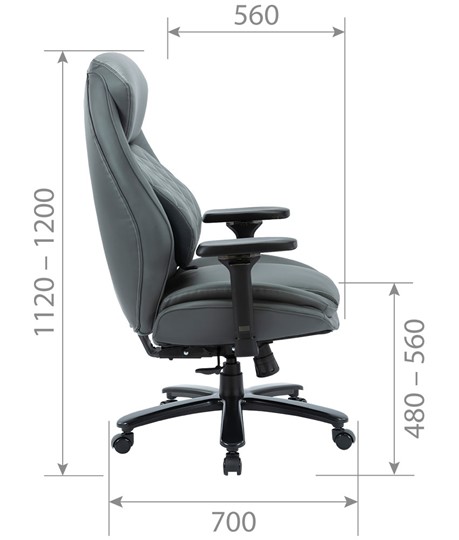 Кресло офисное CHAIRMAN CH403, черный, эко кожа в Магадане - изображение 4