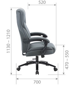 Офисное кресло CHAIRMAN CH415 эко кожа серая в Магадане - предосмотр 4