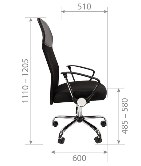 Кресло CHAIRMAN CH610 N, черный в Магадане - изображение 2