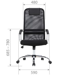 Кресло офисное CHAIRMAN CH612 Сетчатый акрил / Ткань стандарт / Экокожа, черный в Магадане - предосмотр 3