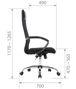 Кресло офисное CHAIRMAN CH612 Сетчатый акрил / Ткань стандарт / Экокожа, черный в Магадане - предосмотр 4