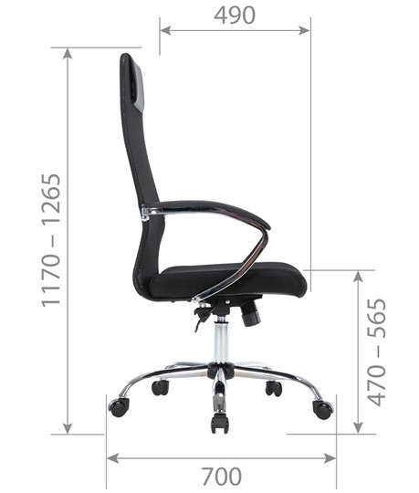 Кресло офисное CHAIRMAN CH612 Сетчатый акрил / Ткань стандарт / Экокожа, черный в Магадане - изображение 4