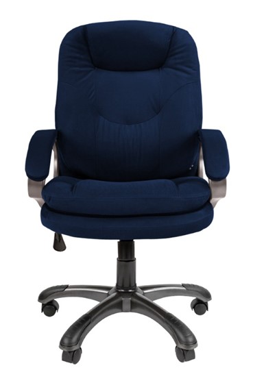 Офисное кресло CHAIRMAN HOME 668, велюр синее в Магадане - изображение 3