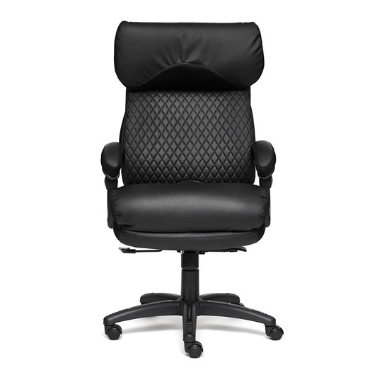 Компьютерное кресло CHIEF кож/зам/ткань, черный/черный стеганный/черный, 36-6/36-6/11 арт.12851 в Магадане - изображение 3