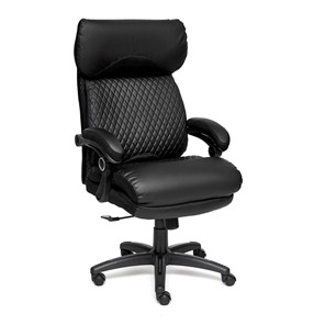 Компьютерное кресло CHIEF кож/зам/ткань, черный/черный стеганный/черный, 36-6/36-6/11 арт.12851 в Магадане