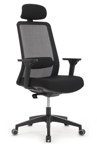 Компьютерное кресло Design WORK W-218C, Чёрный пластик/Чёрная сетка в Магадане - предосмотр