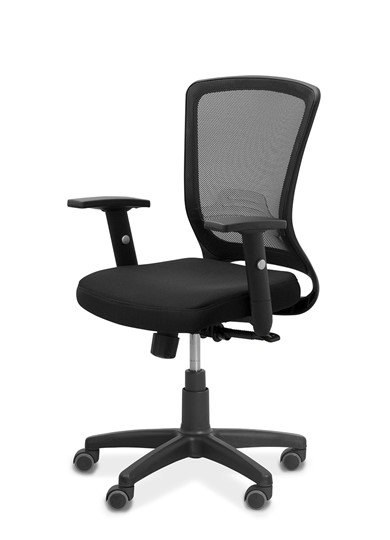 Кресло офисное Фьюжн, сетка/ткань TW / черная/черная в Магадане - изображение 3