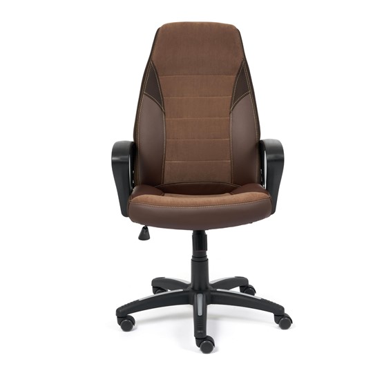 Компьютерное кресло INTER кож/зам/флок/ткань, коричневый, 36-36/6/TW-24 арт.15028 в Магадане - изображение 1