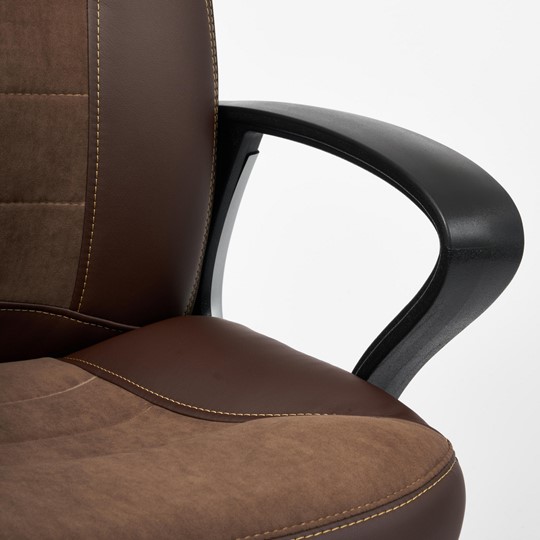 Компьютерное кресло INTER кож/зам/флок/ткань, коричневый, 36-36/6/TW-24 арт.15028 в Магадане - изображение 10