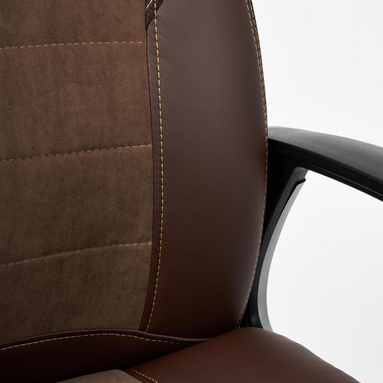 Компьютерное кресло INTER кож/зам/флок/ткань, коричневый, 36-36/6/TW-24 арт.15028 в Магадане - изображение 11