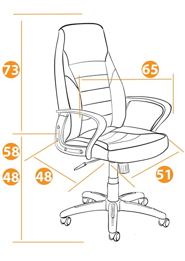 Компьютерное кресло INTER кож/зам/флок/ткань, коричневый, 36-36/6/TW-24 арт.15028 в Магадане - изображение 16