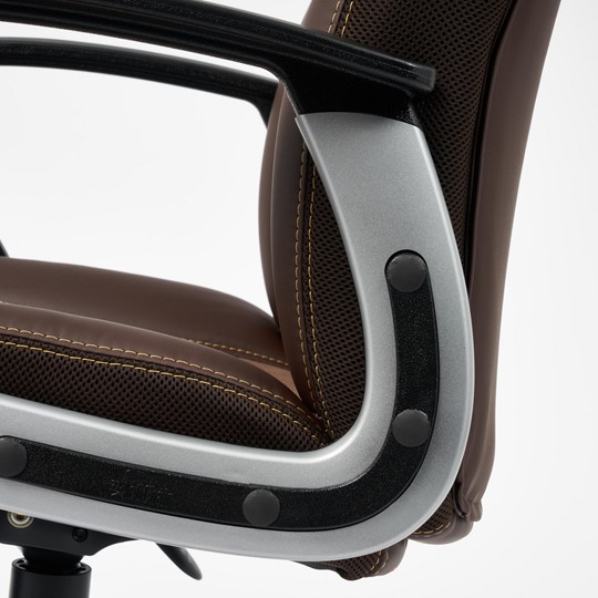 Компьютерное кресло INTER кож/зам/флок/ткань, коричневый, 36-36/6/TW-24 арт.15028 в Магадане - изображение 8