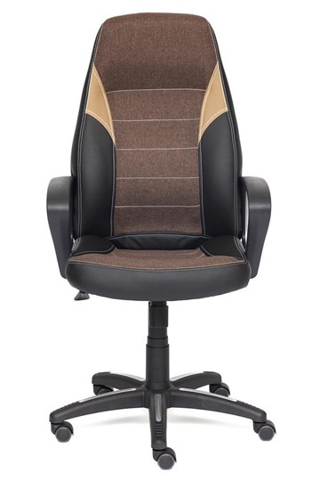 Компьютерное кресло INTER кож/зам/ткань, черный/коричневый/бронзовый, 36-6/3М7-147/21 арт.12016 в Магадане - изображение 1