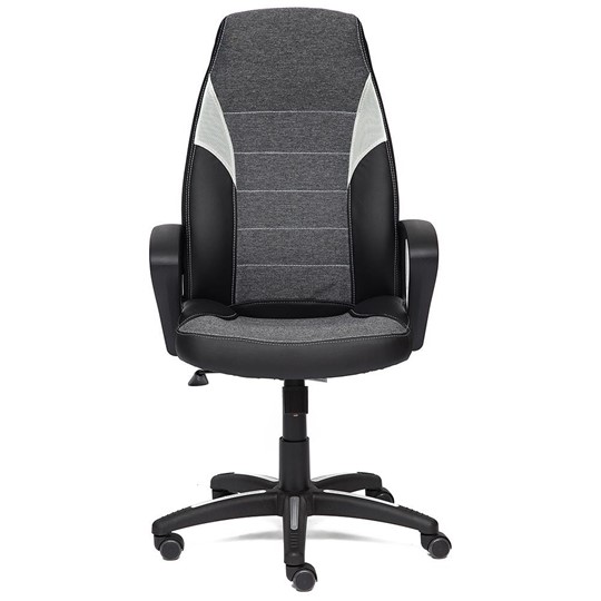 Кресло офисное INTER кож/зам/ткань, черный/серый/серый, 36-6/207/14 арт.12017 в Магадане - изображение 1