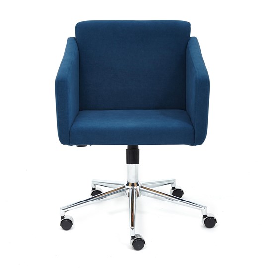 Кресло офисное MILAN хром флок, синий, арт.13948 в Магадане - изображение 1