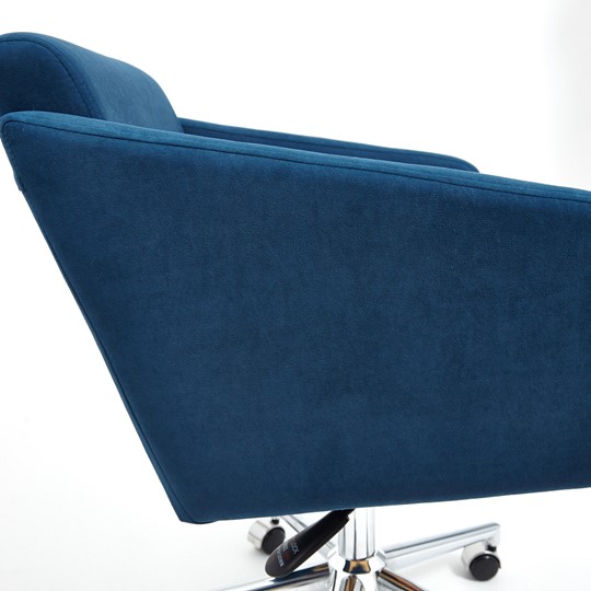 Кресло офисное MILAN хром флок, синий, арт.13948 в Магадане - изображение 8