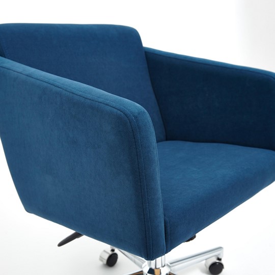 Кресло офисное MILAN хром флок, синий, арт.13948 в Магадане - изображение 9