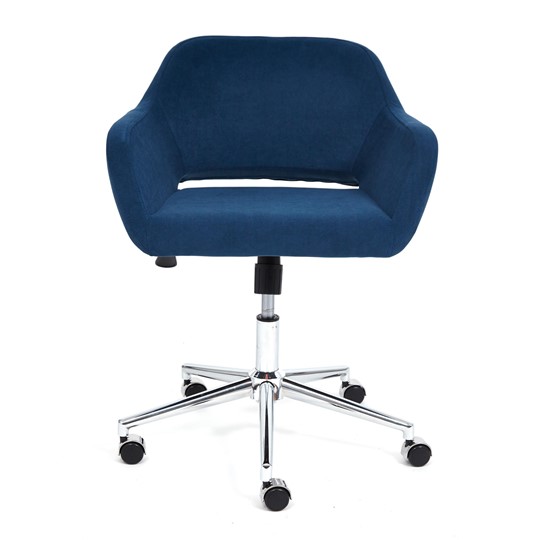 Кресло офисное MODENA хром флок, синий, арт.14233 в Магадане - изображение 4